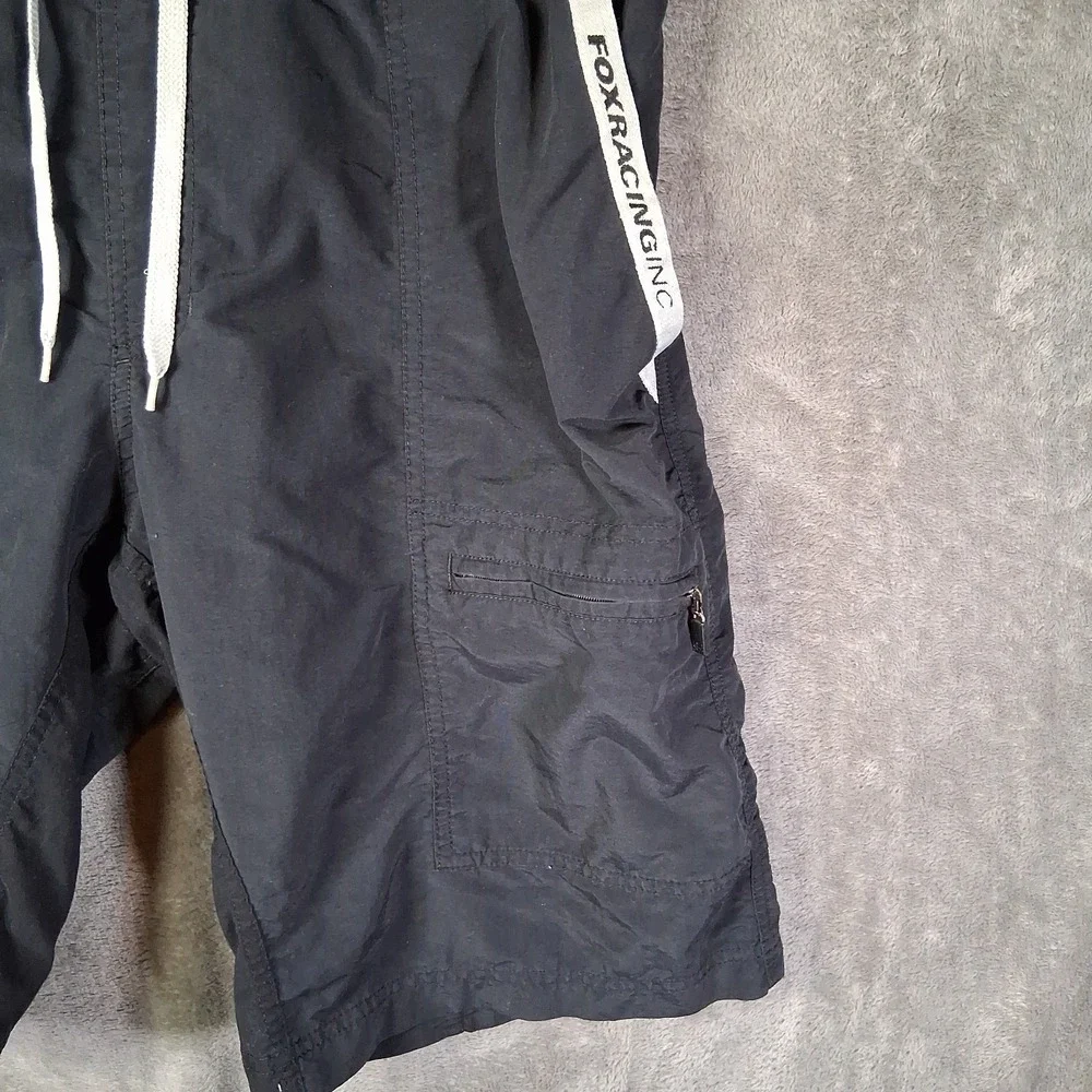 Fox Racing Shorts Mens Size Medium Black Inseam 11 Crotch Comfort Embroidered